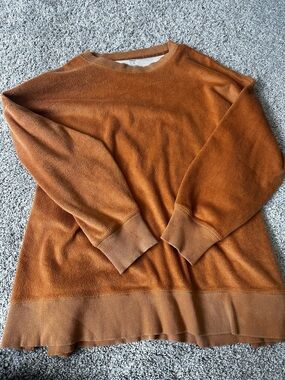 aerie Cozy Crewneck Sweater in Rust Orange